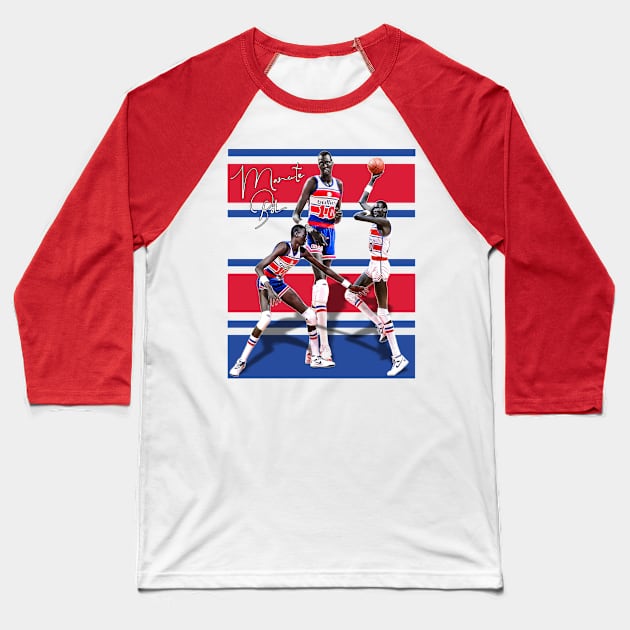 Manute Bol Bullets Tribute Baseball T-Shirt by darklordpug